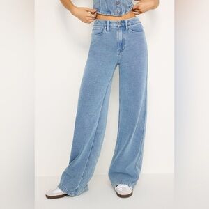 NWT Good American Jeanius Good Skate Wide Leg Sweatpant Jeans Indigo586 Size 18